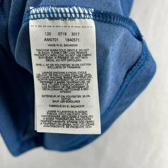 Columbia T-Shirt Men's Sz M Blue Striped Crew Neck Printed Logo Short Sleeves - Picture 11 of 12